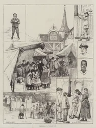 Bocetos en una feria de pueblo